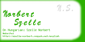norbert szelle business card